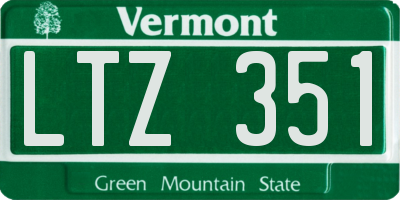 VT license plate LTZ351
