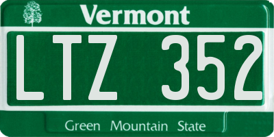 VT license plate LTZ352