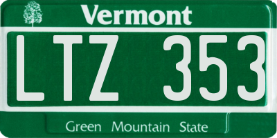 VT license plate LTZ353