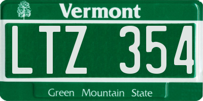 VT license plate LTZ354