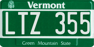 VT license plate LTZ355