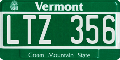 VT license plate LTZ356