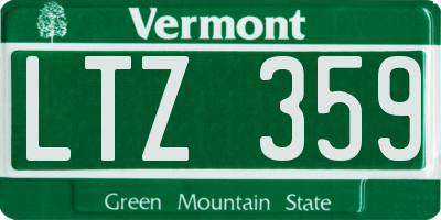 VT license plate LTZ359