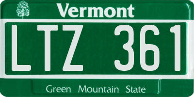 VT license plate LTZ361