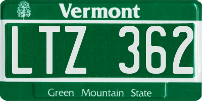 VT license plate LTZ362