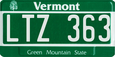 VT license plate LTZ363