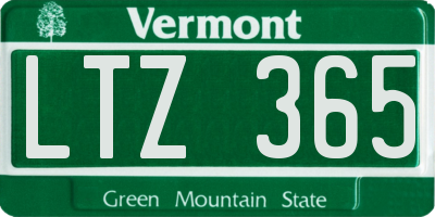 VT license plate LTZ365