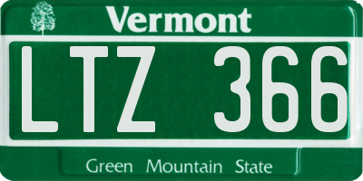 VT license plate LTZ366