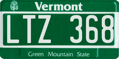 VT license plate LTZ368