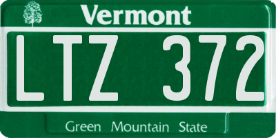 VT license plate LTZ372