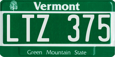 VT license plate LTZ375