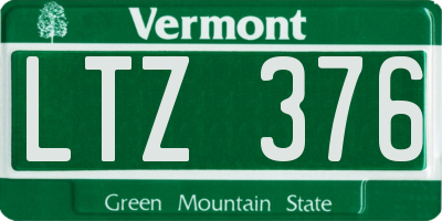 VT license plate LTZ376