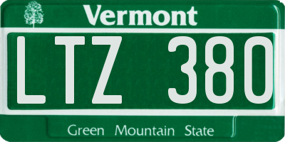VT license plate LTZ380