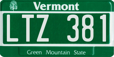 VT license plate LTZ381
