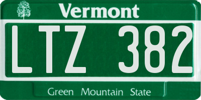 VT license plate LTZ382