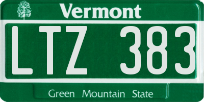 VT license plate LTZ383