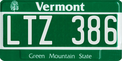 VT license plate LTZ386
