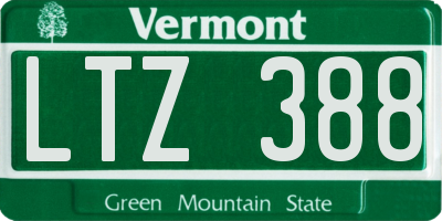 VT license plate LTZ388