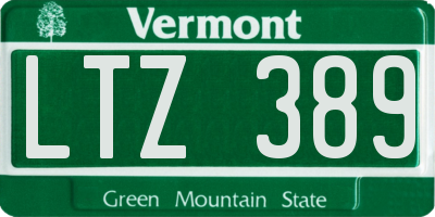 VT license plate LTZ389