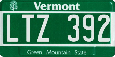 VT license plate LTZ392