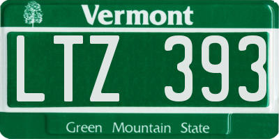 VT license plate LTZ393