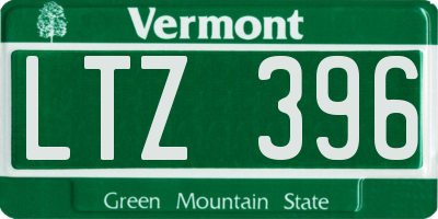 VT license plate LTZ396