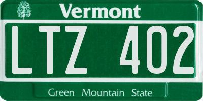VT license plate LTZ402