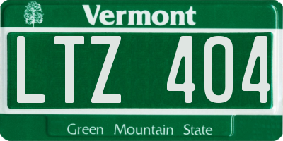 VT license plate LTZ404