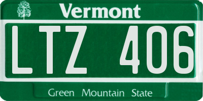 VT license plate LTZ406
