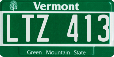 VT license plate LTZ413