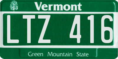 VT license plate LTZ416