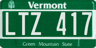 VT license plate LTZ417