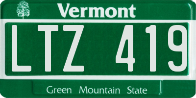 VT license plate LTZ419