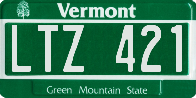 VT license plate LTZ421