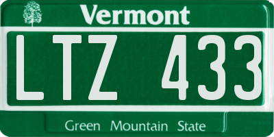 VT license plate LTZ433