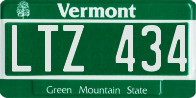 VT license plate LTZ434