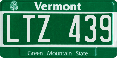 VT license plate LTZ439