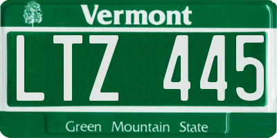 VT license plate LTZ445