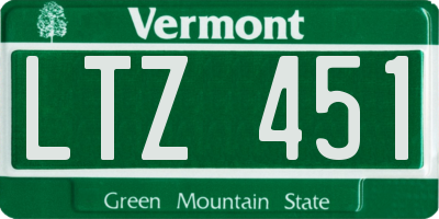VT license plate LTZ451