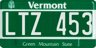 VT license plate LTZ453