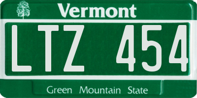 VT license plate LTZ454