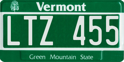 VT license plate LTZ455