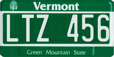 VT license plate LTZ456