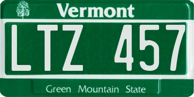 VT license plate LTZ457
