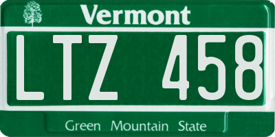 VT license plate LTZ458
