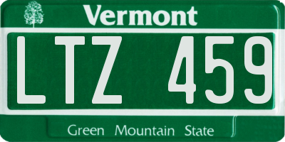 VT license plate LTZ459