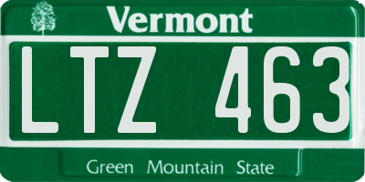 VT license plate LTZ463