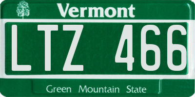 VT license plate LTZ466
