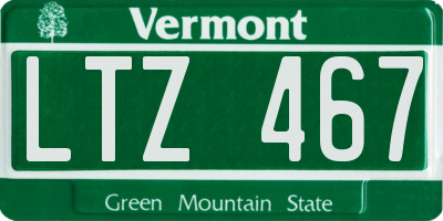 VT license plate LTZ467