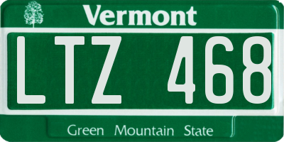 VT license plate LTZ468